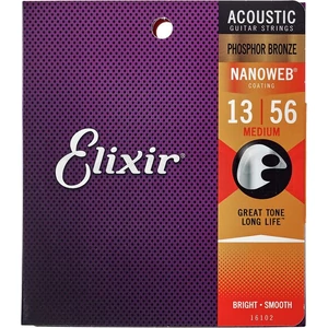 Akusztikusgitár húrkészlet Elixir13-56 Medium Nanoweb Phosphor Bronze