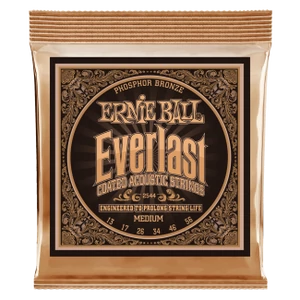 Akusztikusgitár húrkészlet Ernie Ball everlast coated p. bronze medium 13-56