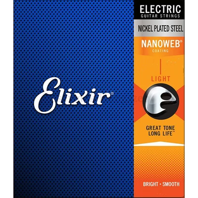 Elektromosgitár húrkészlet  Elixir 9-46 Light NanoWeb Nickel Plated Steel