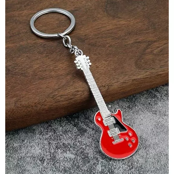Kulcstartó, piros Les Paul elektromos gitár