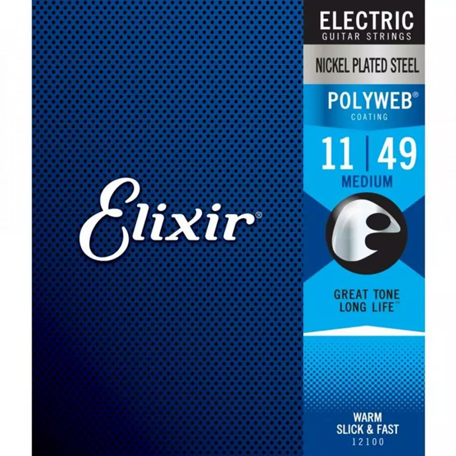 Elektromosgitár húrkészlet Elixir 11-49 PolyWeb Medium