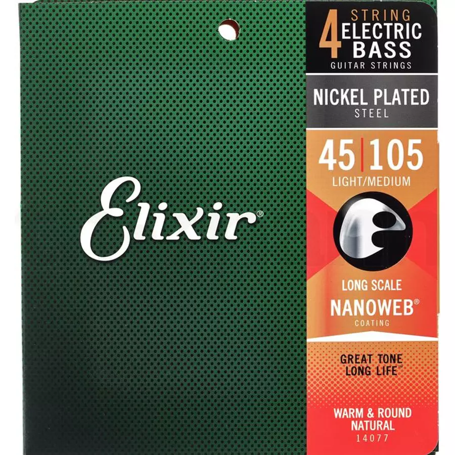 Basszusgitár húrkészlet  Elixir 50-105 Nanoweb Nickel Plated Steel