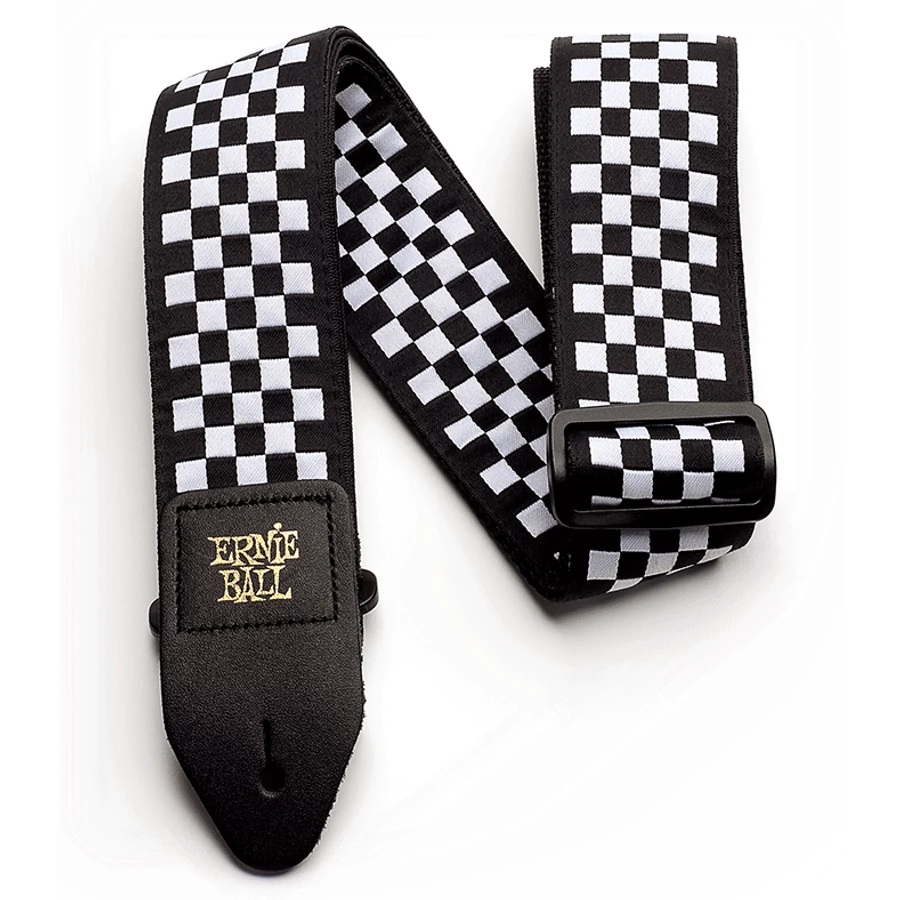 Gitárpánt Ernie Ball  black and white checkered jacquard