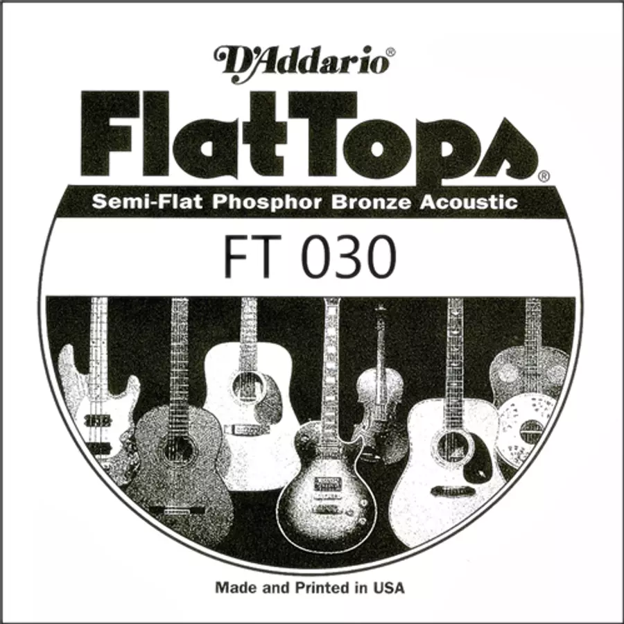 Akusztikus gitárhúr D'Addario  FlatTops SemiFlat FT030