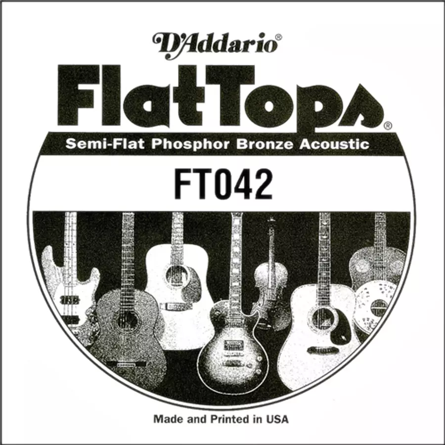 Akusztikus gitárhúr D'Addario  FlatTops SemiFlat FT042