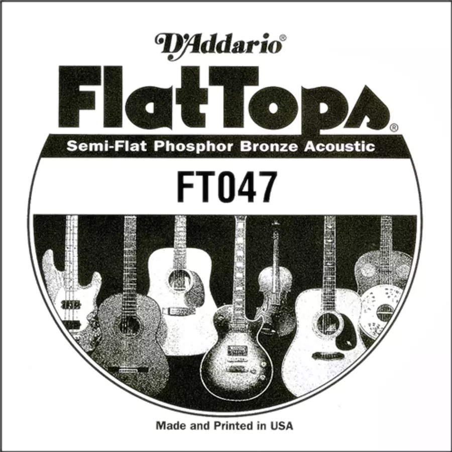 Akusztikus gitárhúr D'Addario  FlatTops SemiFlat FT047