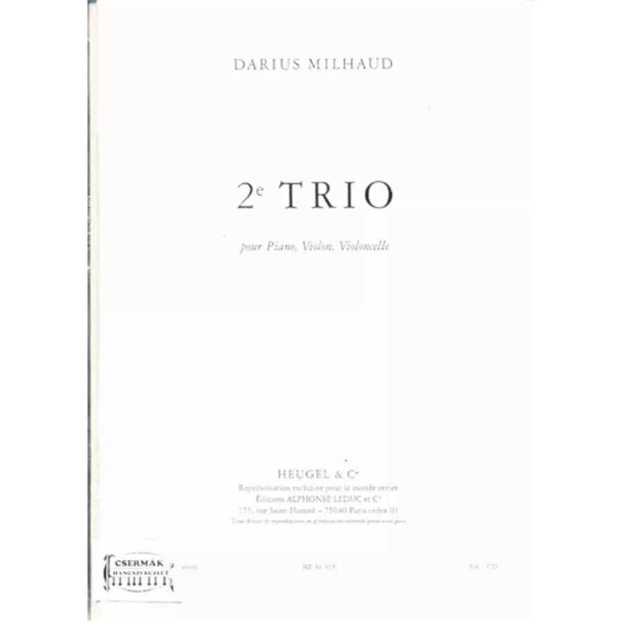 TRIO 2E POUR PIANO,VIOLON,VIOLONCELLE