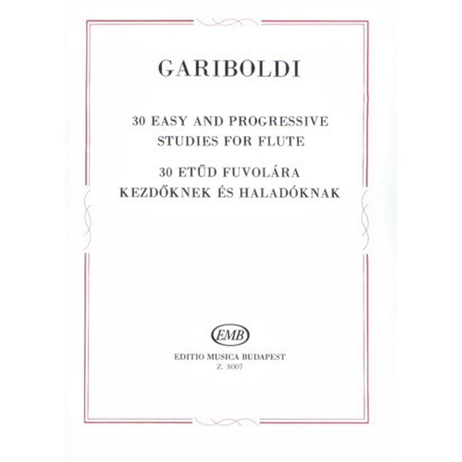 Gariboldi, Giuseppe, 30 etűd fuvolára kezdőknek és haladóknak