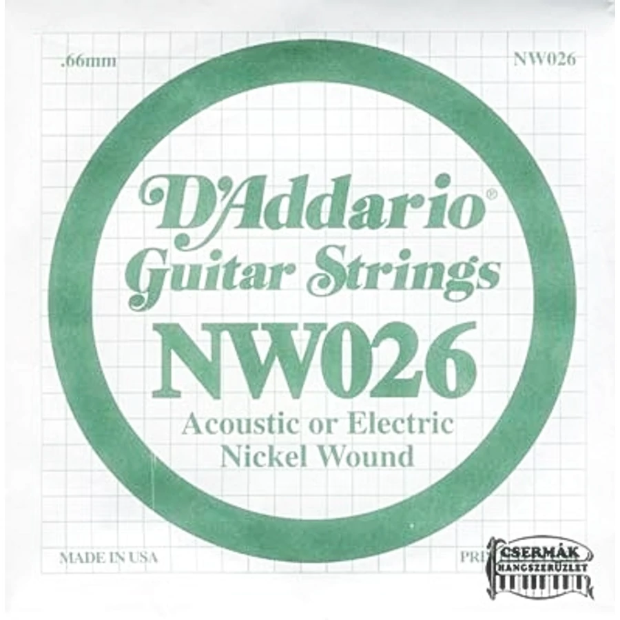 Elektromos gitárhúr D'Addario NW026