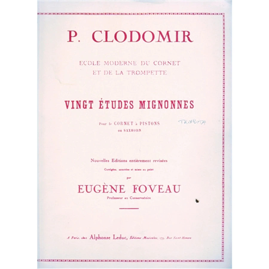 VINGT ÉTUDES MIGNONNES (A) POUR LECORNET Á PISTONS OU SAXHORN